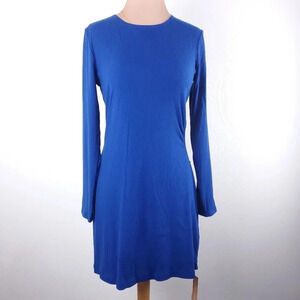 Reformation Dress Kensy Cutout Blue Stretch Knit Mini Size XL NWT